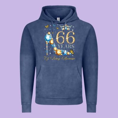 66th Birthday 66 Years Of Being Awesome 66 Years Old Woman Vintage Hoodie Designed By Pixelwave