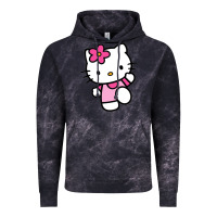Cloud Black kitty Vintage Hoodie - PixelWave