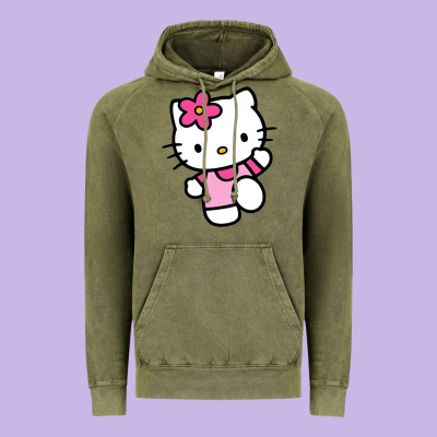 Kitty Vintage Hoodie Designed By Pixelwave