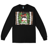 Black American Football Mom life Long Sleeve Tee - CowhideDigitalArt