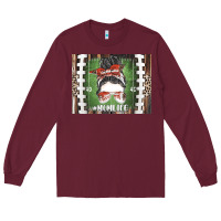 Burgundy American Football Mom life Long Sleeve Tee - CowhideDigitalArt