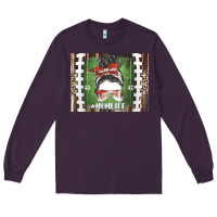 Plum American Football Mom life Long Sleeve Tee - CowhideDigitalArt