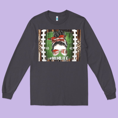 American Football Mom Life Long Sleeve Tee Designed By Cowhidedigitalart