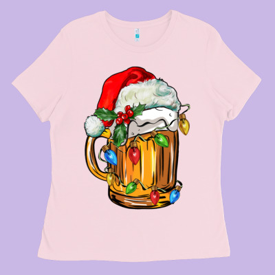 Christmas Beer Ladies Tee Designed By Fadigitalartstudio