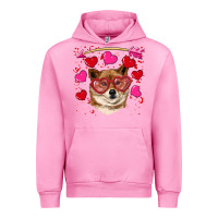 Fuchsia Pink valentine's shiba inu Urban Hoodie - RanaPortraitStore