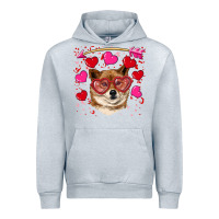 Heather Grey valentine's shiba inu Urban Hoodie - RanaPortraitStore