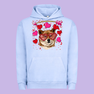 Valentine's Shiba Inu Urban Hoodie Designed By Ranaportraitstore