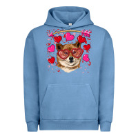 Pigment Pebble Blue valentine's shiba inu Urban Hoodie - RanaPortraitStore