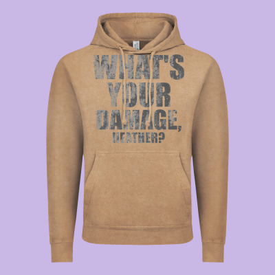 What's Your Damage, Heather   Heathers Vintage Hoodie Designed By Pixelwave