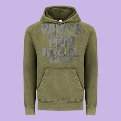 What's Your Damage, Heather   Heathers Vintage Hoodie Designed By Pixelwave