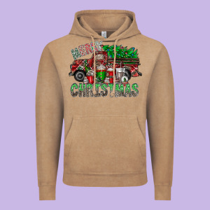 Merry Christmas  Truck Vintage Hoodie Designed By Cowhidedigitalart
