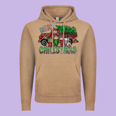 Merry Christmas  Truck Vintage Hoodie Designed By Cowhidedigitalart
