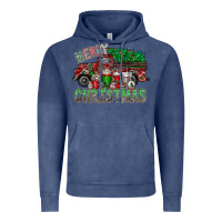 Vintage Denim merry christmas  truck Vintage Hoodie - CowhideDigitalArt
