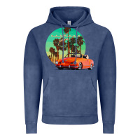 Vintage Denim karmann ghia sunset palm love quote Vintage Hoodie - Craftify