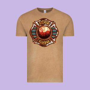 Western Firefighter Symbol Vintage Tee Designed By Ranaportraitstore