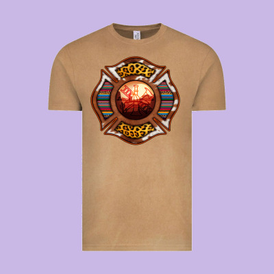 Western Firefighter Symbol Vintage Tee Designed By Ranaportraitstore