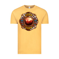 Vintage Mustard Western Firefighter Symbol Vintage Tee - RanaPortraitStore