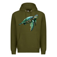 Army Green sea turtle Premium Hoodie - Artiststas