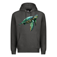 Charcoal Heather sea turtle Premium Hoodie - Artiststas