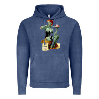 Vintage Denim Zombie Pin Up Girl Halloween Vintage Hoodie - Craftify