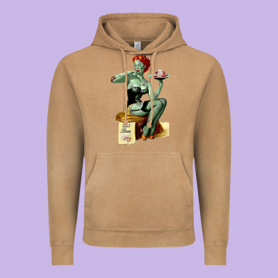 Zombie Pin Up Girl Halloween Vintage Hoodie Designed By Craftify