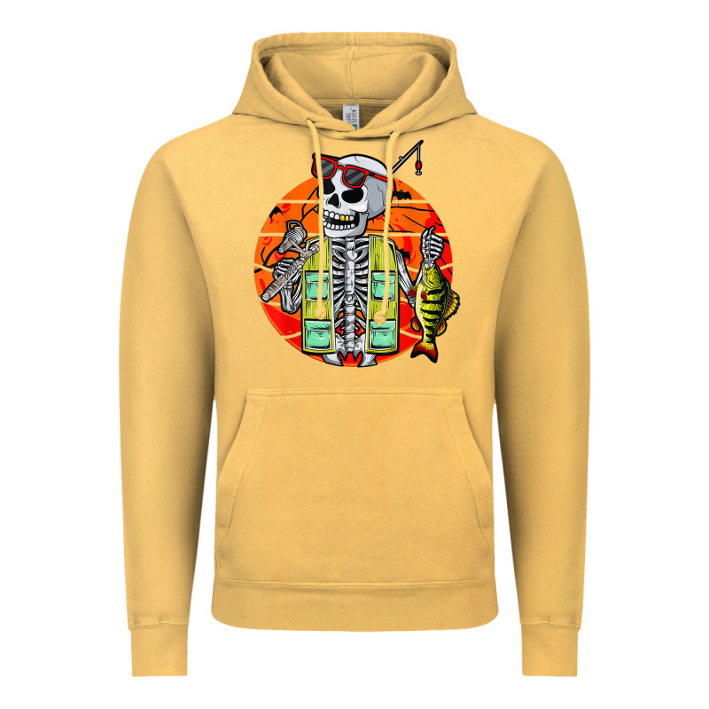 Skeleton Fishing Lover Moon Halloween Costume Fish Vintage Hoodie by Craftify | Teevron