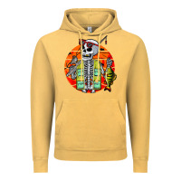Vintage Mustard skeleton fishing lover moon halloween costume fish Vintage Hoodie - Craftify