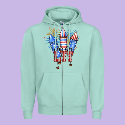 Let’s Get Lıt Zipper Hoodie Designed By Jahusdesignshop