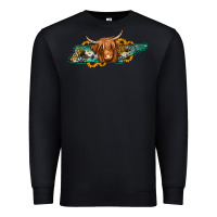 Black tennessee map long haired cow Premium Sweatshirt - Jasminsmagicworld