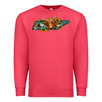 Cardinal tennessee map long haired cow Premium Sweatshirt - Jasminsmagicworld