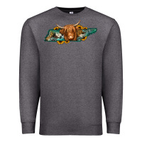 Charcoal Heather tennessee map long haired cow Premium Sweatshirt - Jasminsmagicworld