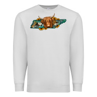 Dove Grey tennessee map long haired cow Premium Sweatshirt - Jasminsmagicworld