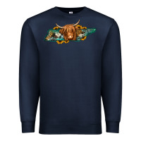 Navy tennessee map long haired cow Premium Sweatshirt - Jasminsmagicworld