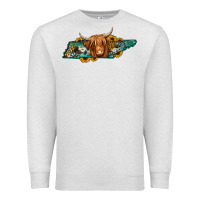 Oatmeal Heather tennessee map long haired cow Premium Sweatshirt - Jasminsmagicworld