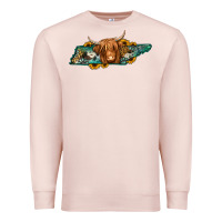 Pale Pink tennessee map long haired cow Premium Sweatshirt - Jasminsmagicworld