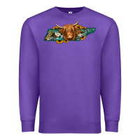 Purple tennessee map long haired cow Premium Sweatshirt - Jasminsmagicworld