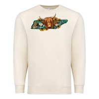 Sandshell tennessee map long haired cow Premium Sweatshirt - Jasminsmagicworld