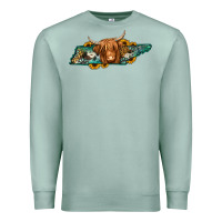 Seafoam tennessee map long haired cow Premium Sweatshirt - Jasminsmagicworld