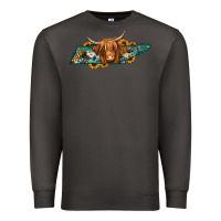 Smoke tennessee map long haired cow Premium Sweatshirt - Jasminsmagicworld