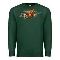 Sports Green tennessee map long haired cow Premium Sweatshirt - Jasminsmagicworld