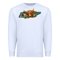 White tennessee map long haired cow Premium Sweatshirt - Jasminsmagicworld