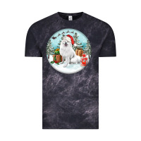 Cloud Black Christmas samoyed dog Vintage Tee - FaDigitalArtStudio