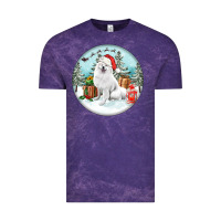 Cloud Purple Christmas samoyed dog Vintage Tee - FaDigitalArtStudio