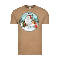 Vintage Coffee Christmas samoyed dog Vintage Tee - FaDigitalArtStudio