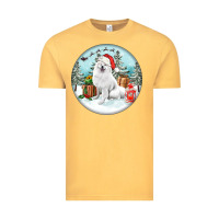 Christmas Samoyed Dog Vintage Tee | Teevron