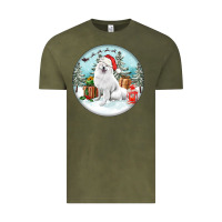 Vintage Olive Christmas samoyed dog Vintage Tee - FaDigitalArtStudio
