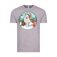 Vintage Zinc Christmas samoyed dog Vintage Tee - FaDigitalArtStudio
