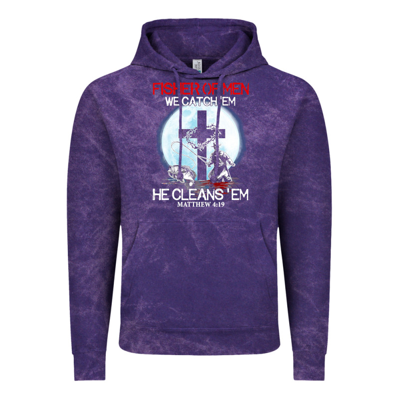 Fisher Of Men We Catch  Em He Cleans  Em Matthew 4 19 Vintage Hoodie by Craftify | Teevron