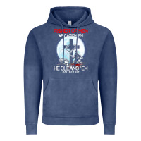 Vintage Denim fisher of men we catch  em he cleans  em matthew 4 19 Vintage Hoodie - Craftify