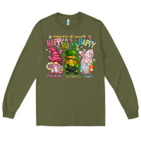 Army Green Happiness All Around Happy Valentines Patrick East Long Sleeve Tee - CowhideDigitalArt